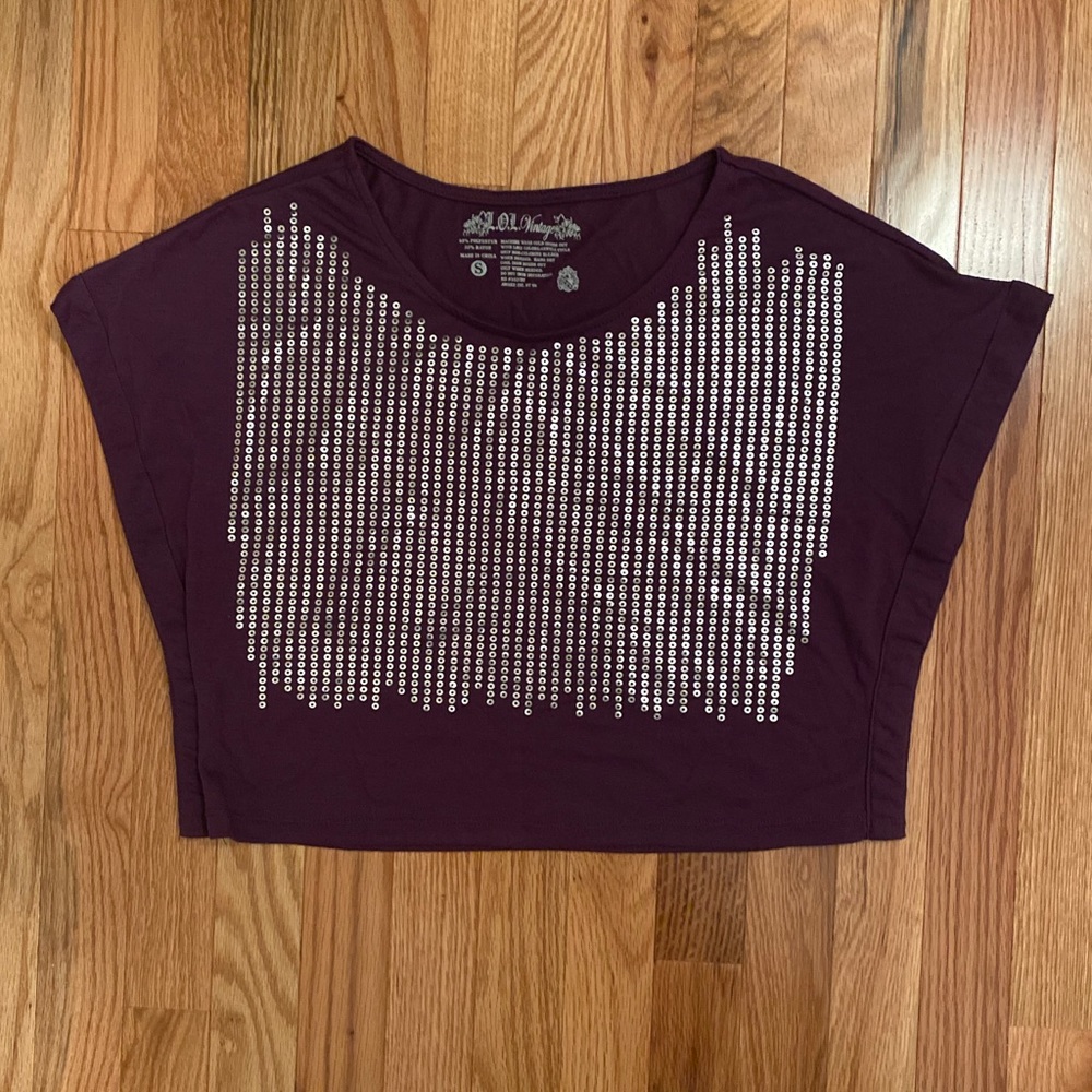 L.O.L VINTAGE PURPLE SEQUIN TOP